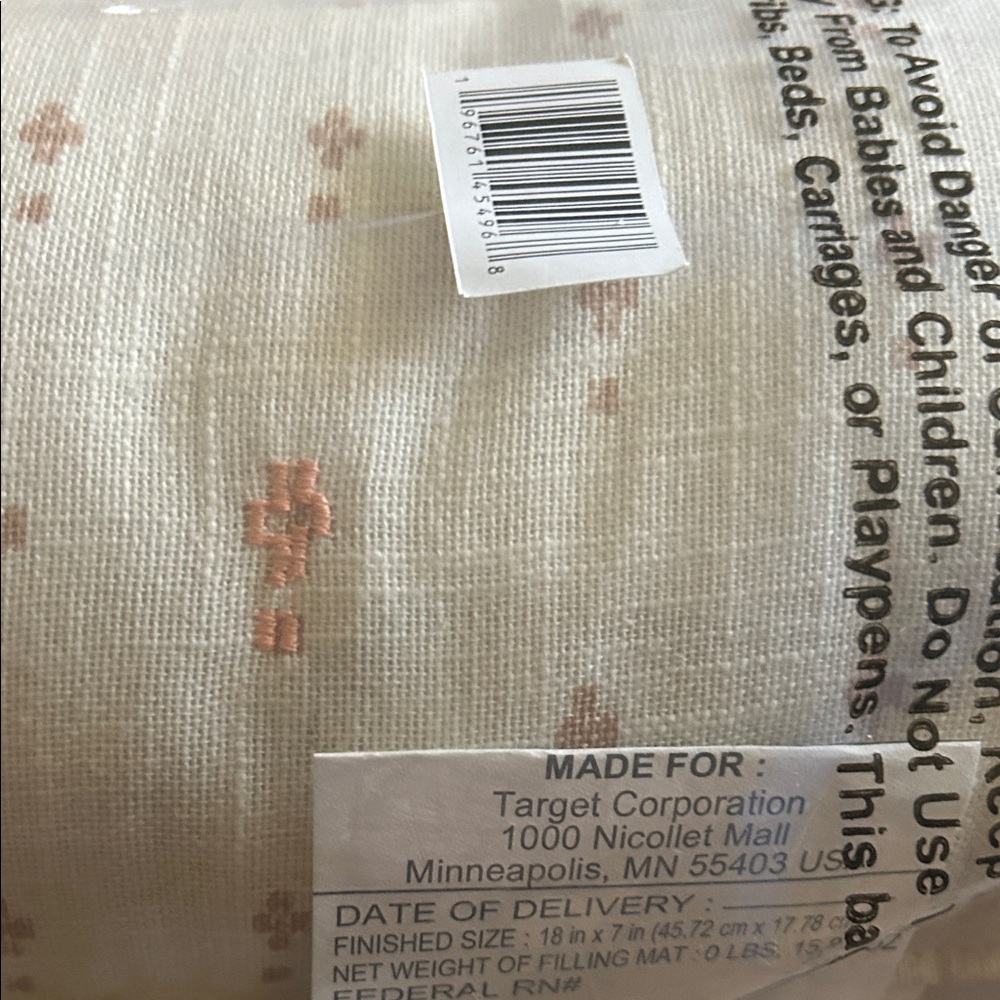 Studio McGee 18” x 7” Geo Pattern Accent Pillows in cream/peach - Picture 7 of 9